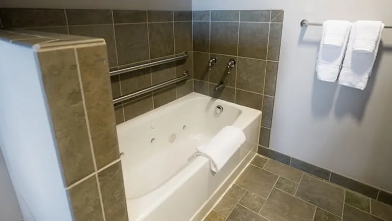 The bathroom in the accessible Grizzly Family Suite  (Accessible bathtub)
